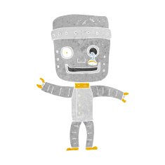 cartoon funny old robot N11