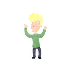 cartoon frightened man N131