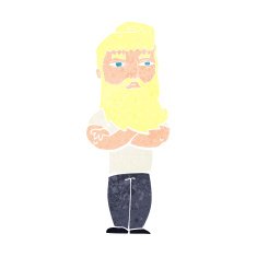 cartoon serious man with beard N24