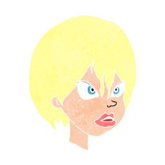 cartoon annoyed woman N228
