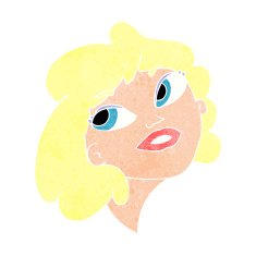 cartoon happy woman N314