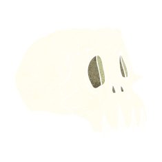 cartoon spooky skull N205