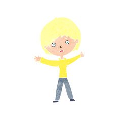 cartoon worried woman N93