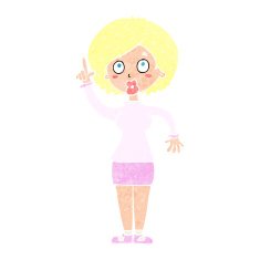 cartoon woman with idea N305