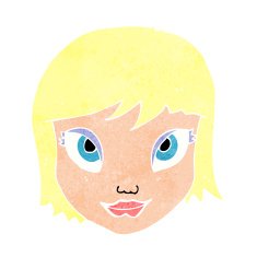 cartoon female face N173