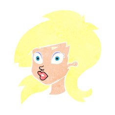 cartoon pretty surprised woman N11