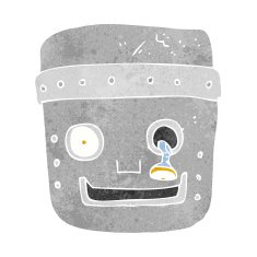 cartoon robot head N93