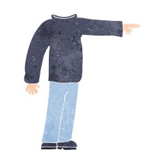 cartoon headless man pointing N11