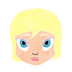 cartoon female face N174