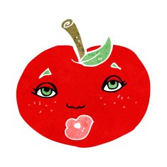 cartoon apple with face N21