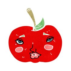cartoon apple with face N22