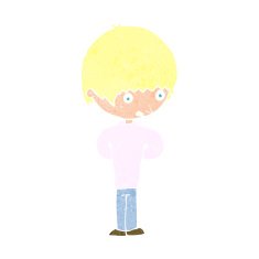 cartoon nervous boy N18