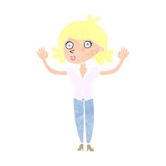 cartoon woman surrendering N12