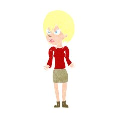 cartoon annoyed woman N229