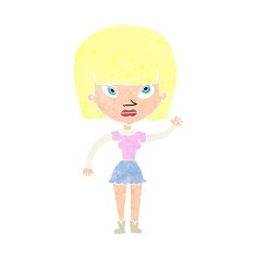 cartoonw woman waving N3