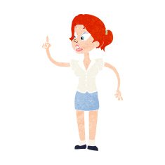 cartoon woman with great idea N28