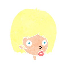cartoon surprised female face N75