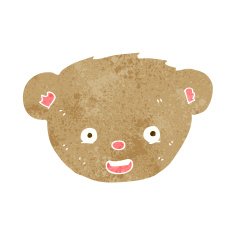 cartoon teddy bear face N15
