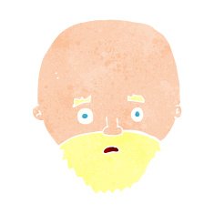 cartoon shocked man with beard N16