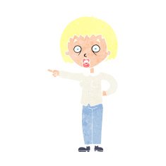cartoon shocked woman N116