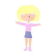 Cartoon Girl Pointing N37