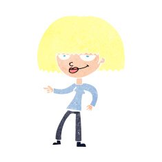 cartoon happy woman pointing N82
