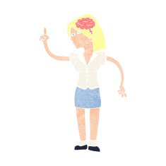 cartoon woman with clever idea N13