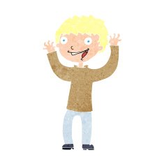 cartoon excited boy N180