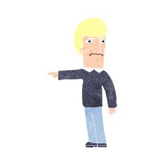 Cartoon Man Pointing N246