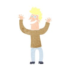 cartoon excited man N129