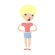 cartoon woman with hands on hips N268