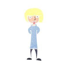 cartoon curious woman N74