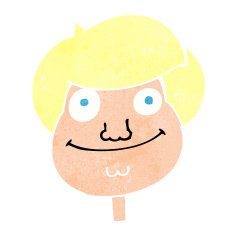 cartoon happy boy's face N23