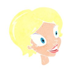 cartoon pretty female face N114