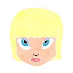 cartoon female face N177