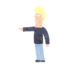 Cartoon Man Pointing N247