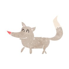 cartoon little wolf N107