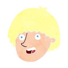 cartoon happy male face N23