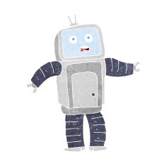 cartoon funny robot N96