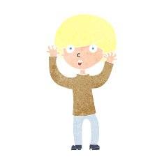 cartoon startled boy N41