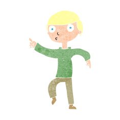 Cartoon Boy Pointing N37
