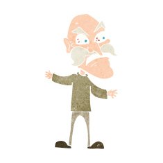 cartoon angry old man N181