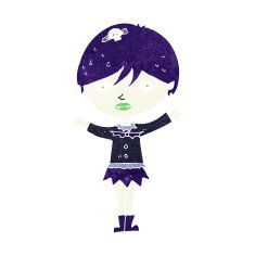 cartoon waving vampire girl N24