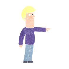 Cartoon Man Pointing N248
