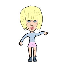 cartoon woman waving away N12