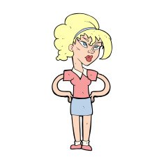 cartoon woman with hands on hips N270