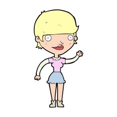 cartoon woman with idea N307