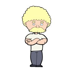 cartoon dad with folded arms N12
