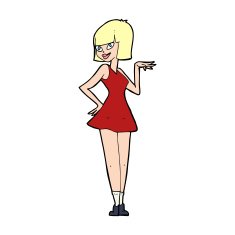 cartoon pretty woman N333