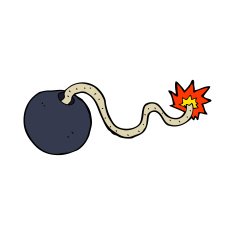 cartoon burning bomb N27